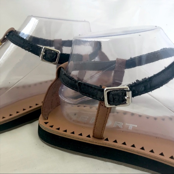 Report Footwear DIDO Threaded Multi-Color Striped Black/TanThong Boho Sandals W7 - Picture 6 of 12